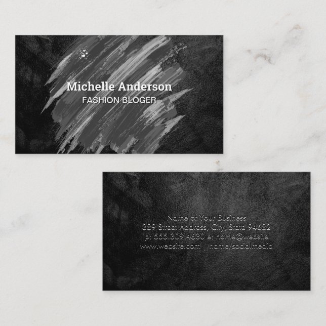 Black Texture | Paint Brushed Business Card (Front/Back)