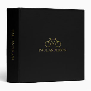 Black Texture Simple Gold Typography Elegant Bike Binder