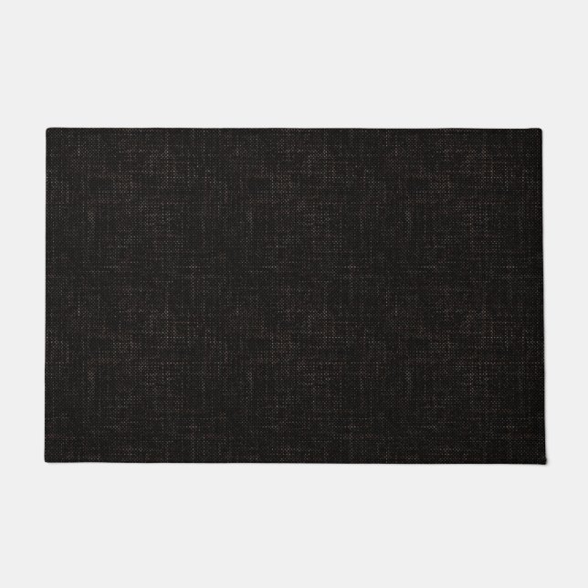 Black textured solid colour doormat (Front)