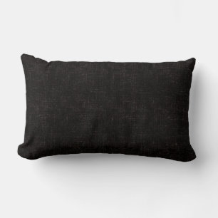 Black textured solid colour lumbar pillow