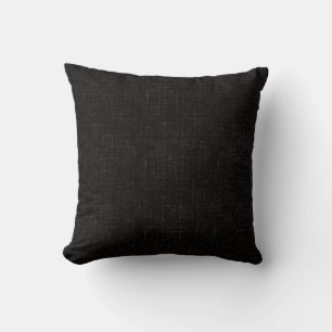 Black textured solid colour throw pillow