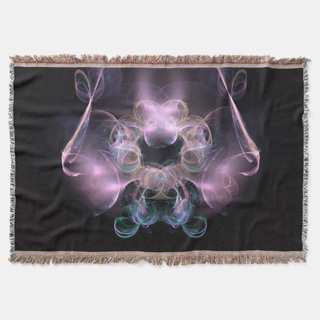 Black & Tha Smoke Modern Abstract  Throw Blanket (Front)
