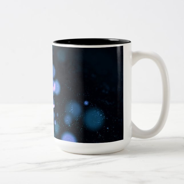 Black & Tha Smoke Modern Abstract  Two-Tone Coffee Mug (Right)