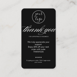 black Thank You Card Discount Code Review Business