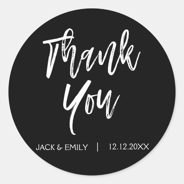 Black Thank You Envelope Seal (Front)