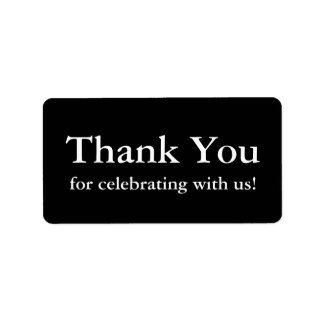 Black Thank You Stickers or Wedding Gift Labels
