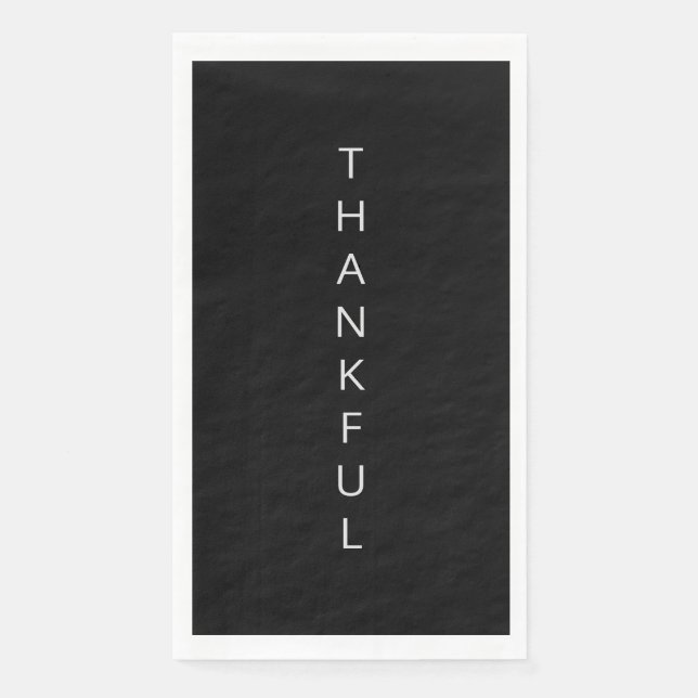 Black Thankful Napkin (Front)