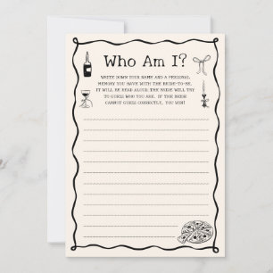Black Thats Amore Bridal Shower Guess Who Game  Invitation