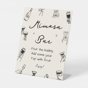 Black Thats Amore Bridal Shower Mimosa Bar Pedestal Sign