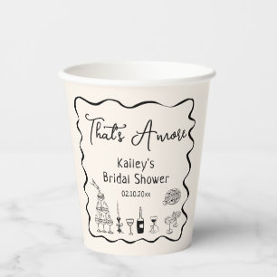 Black That's Amore Bridal Shower  Paper Cups