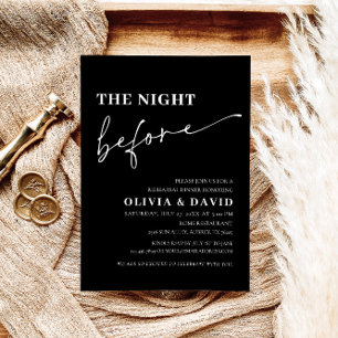Black The Night Before Rehearsal Dinner Invitation