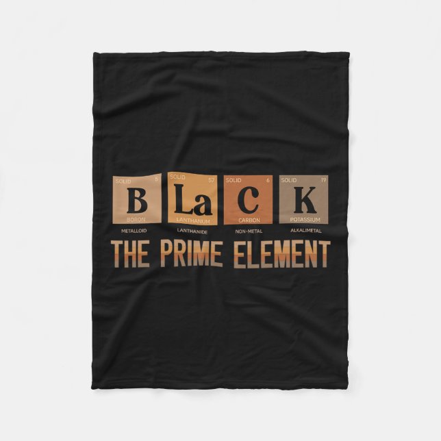 Black The Prime Element Black History Month Period Fleece Blanket (Front)