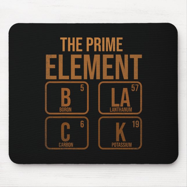 Black The Prime Element  Mouse Pad (Front)