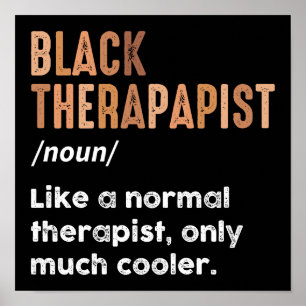 Black Therapist Definition Funny African American Poster