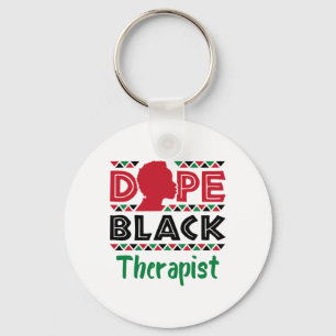 Black Therapist Mental Health Psychology Counselin Keychain