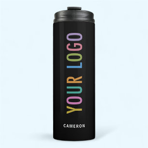 Black Thermal Tumbler Custom Business Logo 12 oz