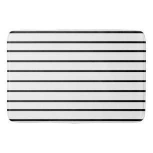 Black thin stripe pattern bath mat