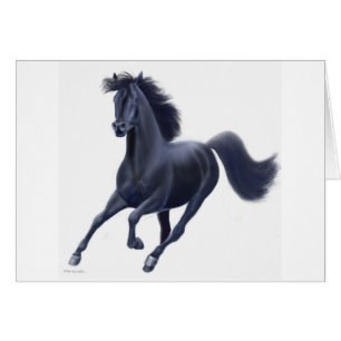 Black Thoroughbred Horse Card