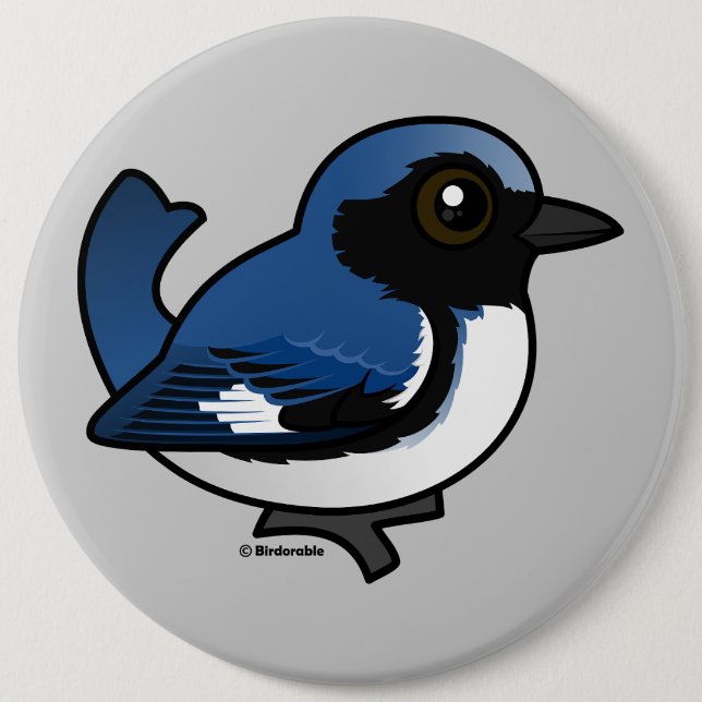 Black-throated Blue Warbler 6 Inch Round Button (Front)