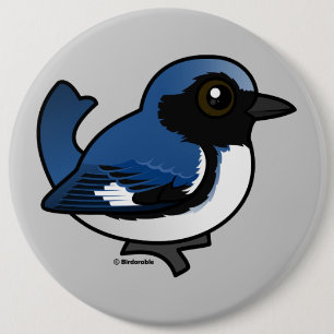 Black-throated Blue Warbler 6 Inch Round Button