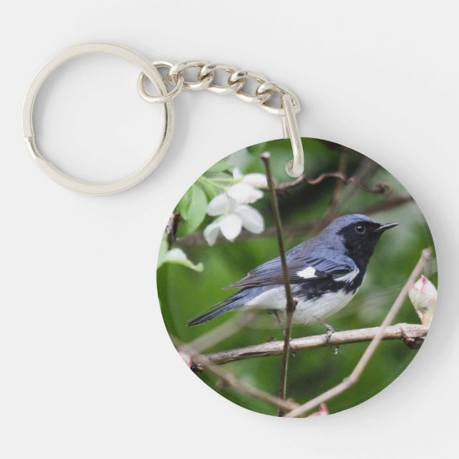 Black-throated Blue Warbler Keychain (Front)