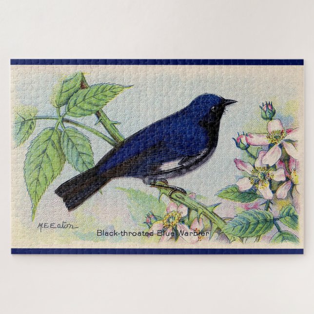 Black Throated Blue Warbler Large Puzzle (Horizontal)