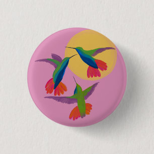 Black Throated Mango Hummingbird Art 1 Inch Round Button