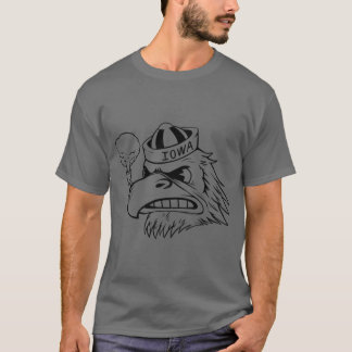 Black Throwback Sailor Cap Mascot Iowa Bird Oversi T-Shirt