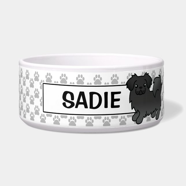 Black Tibetan Spaniel Cartoon Dog (Front)