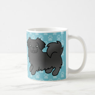 Black Tibetan Spaniel Cartoon Dog Coffee Mug