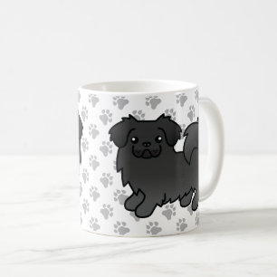 Black Tibetan Spaniel Cute Cartoon Dog Coffee Mug