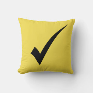 Black Tick Check Symbol Sign Mark Cushion