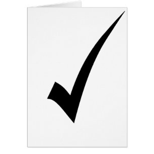 Black Tick Check Symbol Sign Mark Greeting Card