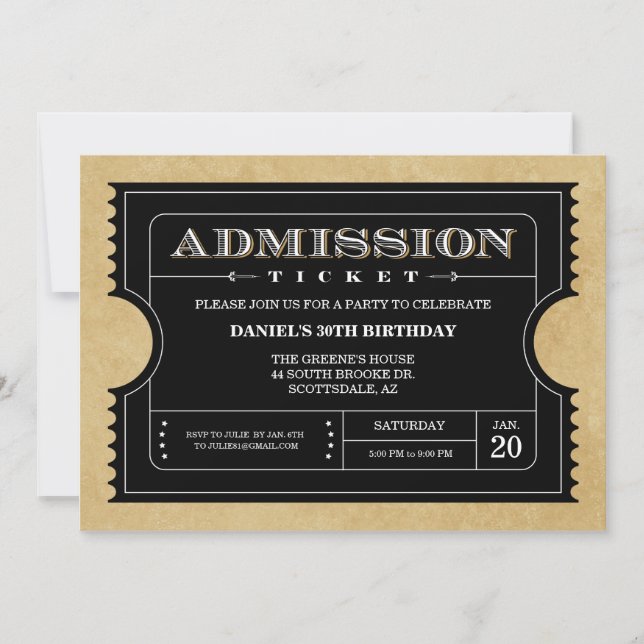 Black Ticket Invitations (Front)