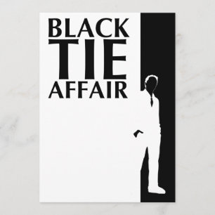 black tie affair : serious silhouette invitation