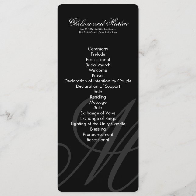 Black Tie | Black White | Program (Front)