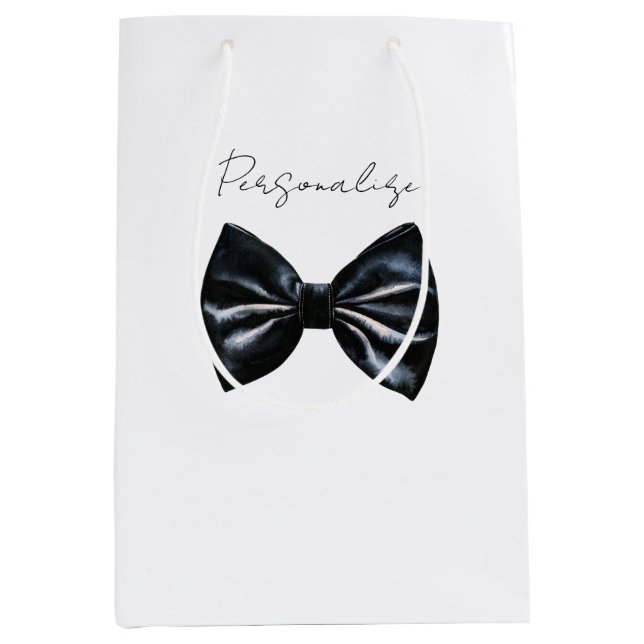 Black Tie Christmas Medium Gift Bag (Front)