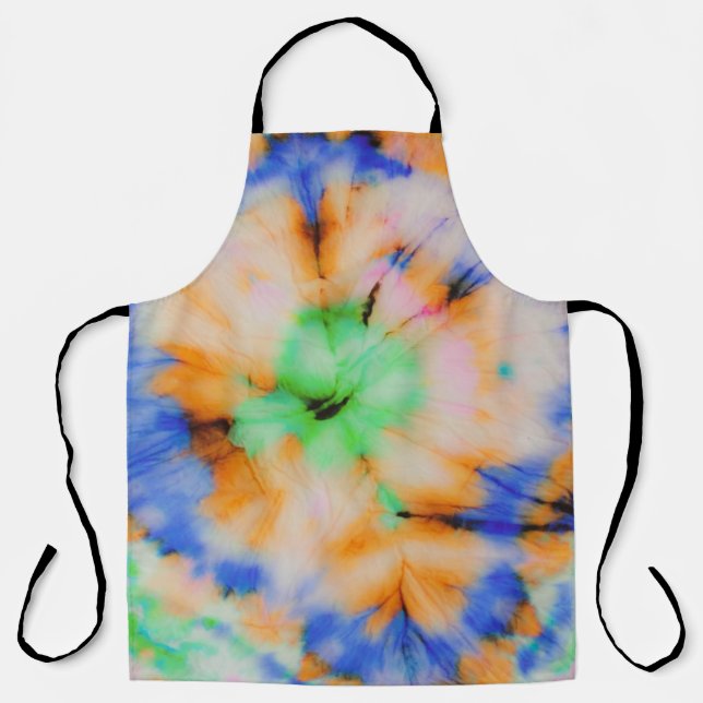 Black Tie Dye, Grungy Vintage. Apron (Front)