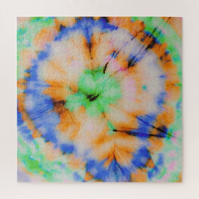 Black Tie Dye, Grungy Vintage. Jigsaw Puzzle (Vertical)
