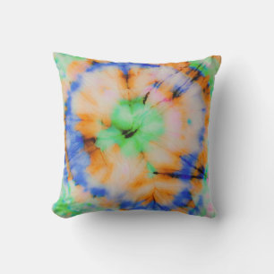 Black Tie Dye, Grungy Vintage. Throw Pillow