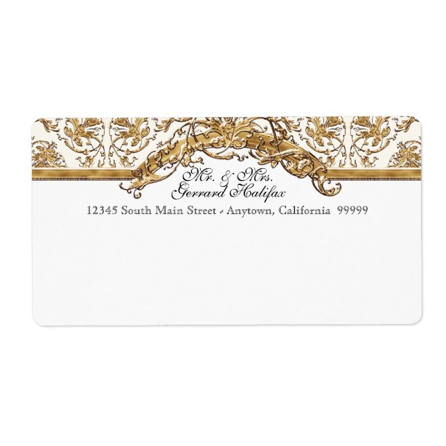 Black Tie Elegance 2 Golden Matching Address Label (Front)