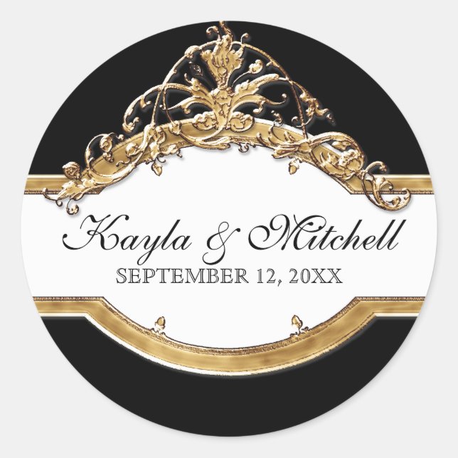 Black Tie Elegance 2, Golden Matching Sticker Seal (Front)