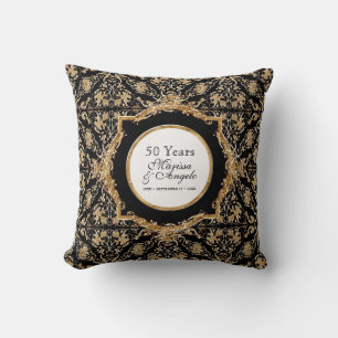 Black Tie Elegance 2, Golden Wedding Anniversary Throw Pillow