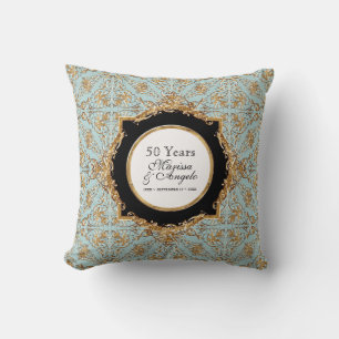 Black Tie Elegance 2, Golden Wedding Anniversary Throw Pillow