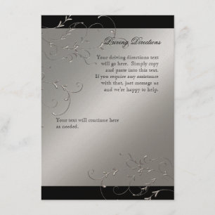 Black Tie Elegance, Driving Directions Hotel Info Enclosure Card