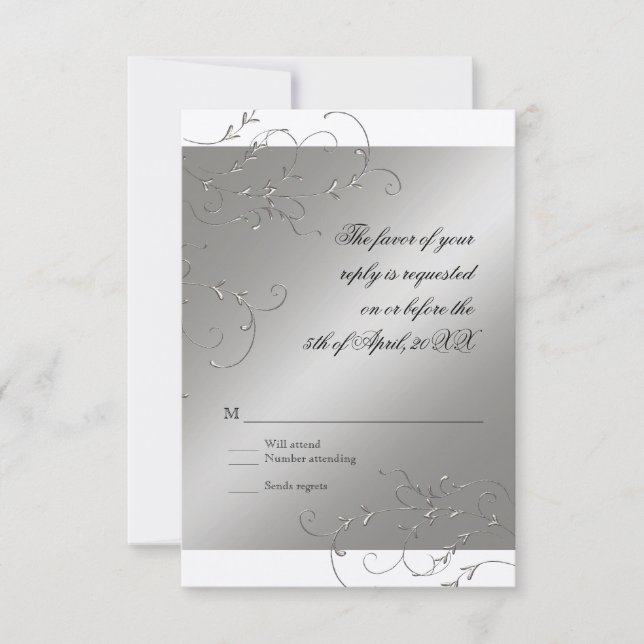 Black Tie Elegance, RSVP Response Card (Front)