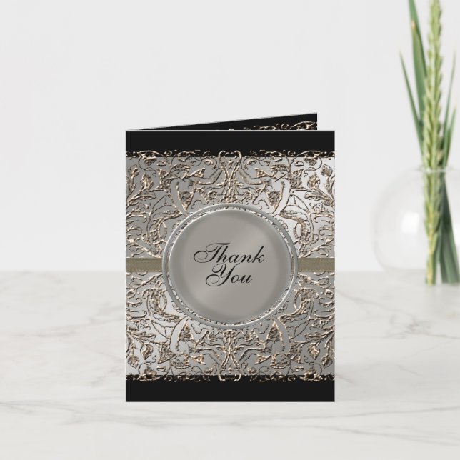 Black Tie Elegance, Thank You Notes Cards (Front)