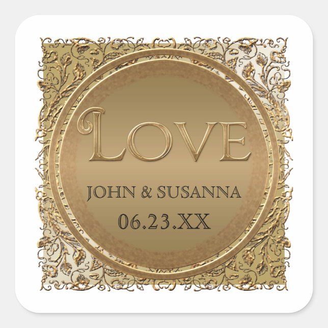 Black Tie Elegance, Wedding Shower Sticker or Seal (Front)