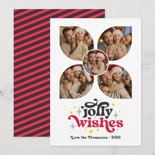 Black Tie Festive Retro Photo Collage Christmas Holiday Card
