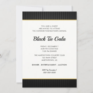 Black Tie Gala Business Professional Dinner Invitation